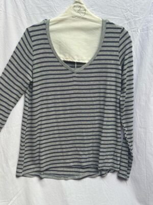 T-shirt col v longstrip